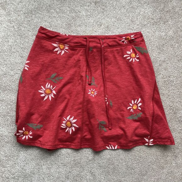 Toad&Co Pants - Toad and Co Skort Women Medium Red Floral Granola Girl Gorpcore Outdoors Sporty